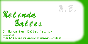 melinda baltes business card